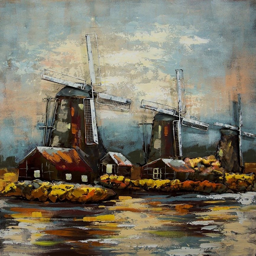 3D Metallbild 3 Windmühlen - Das Holländische Möbelhaus