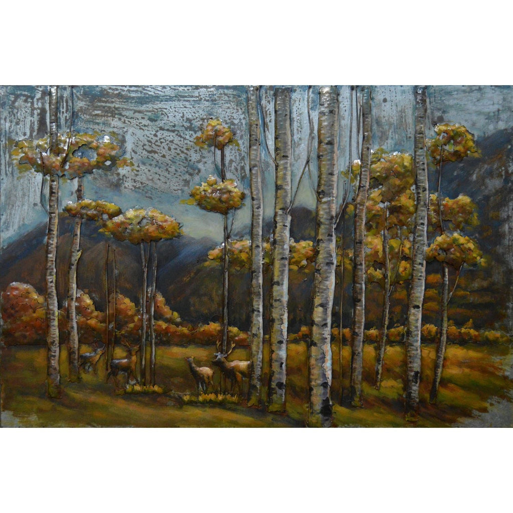3D Metallbild Bäume Wald Natur - Das Holländische Möbelhaus