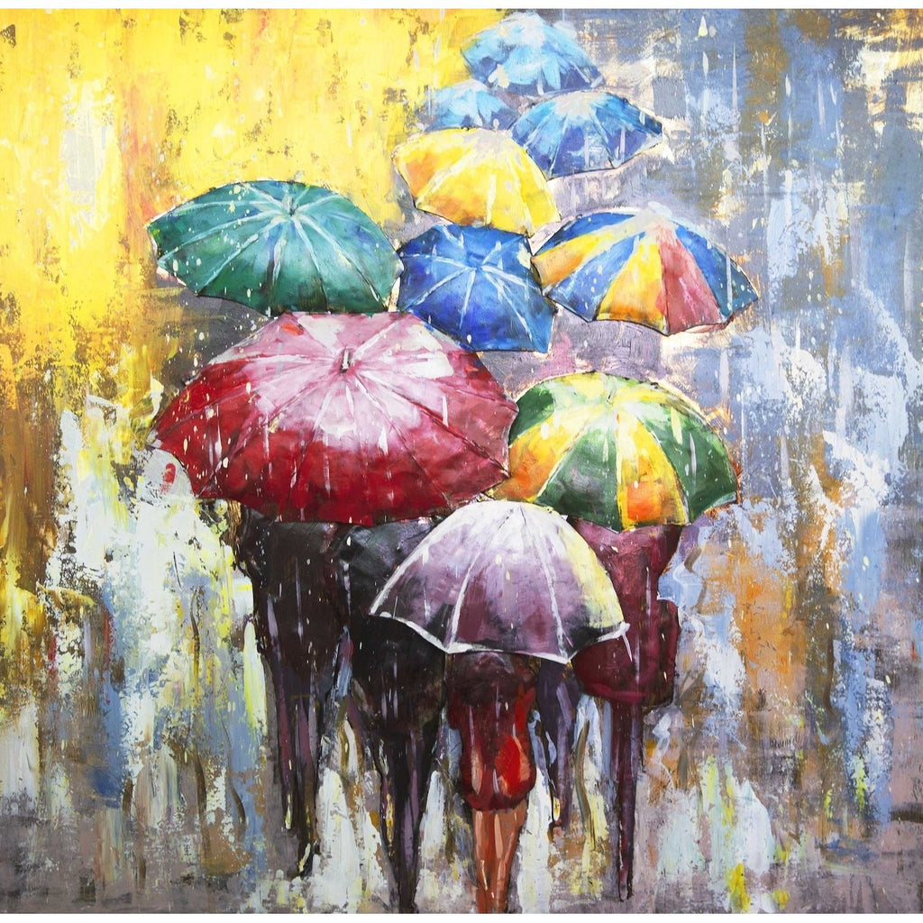 3D Metallbild bunte Regenschirme - Das Holländische Möbelhaus