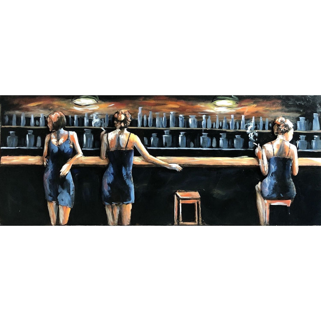 3D Metallbild Damen an der Bar - Das Holländische Möbelhaus