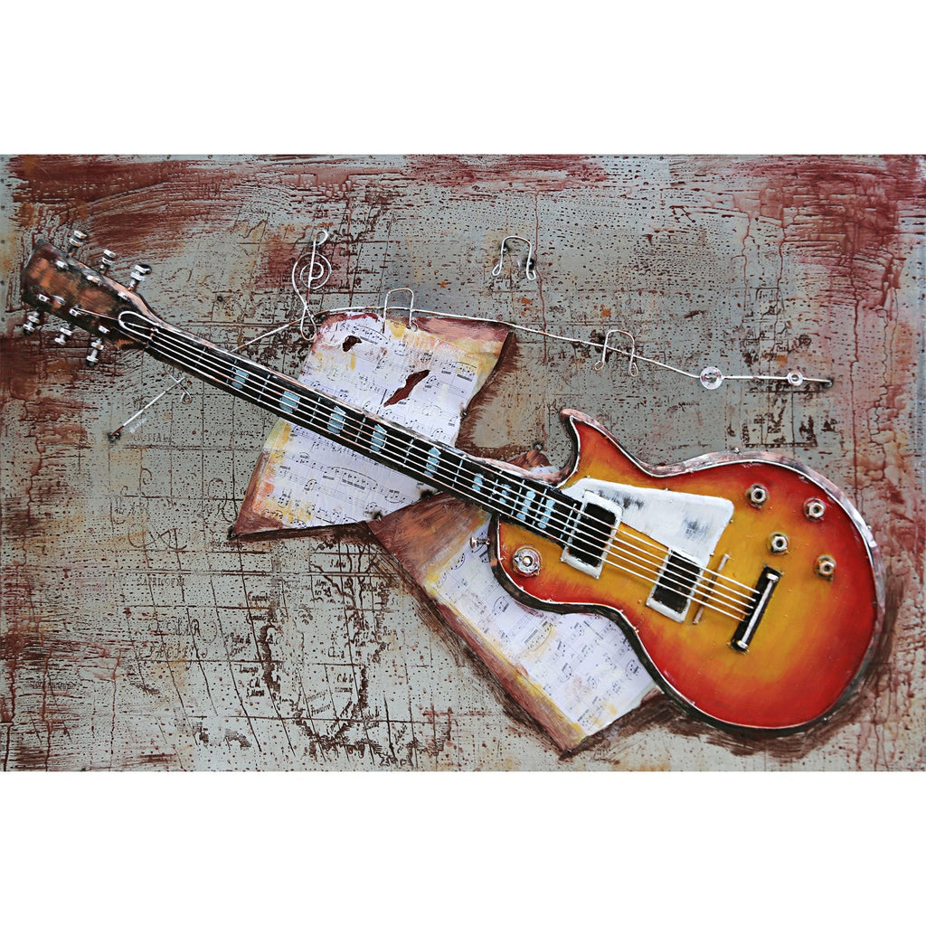 3D Metallbild E-Gitarre - Das Holländische Möbelhaus