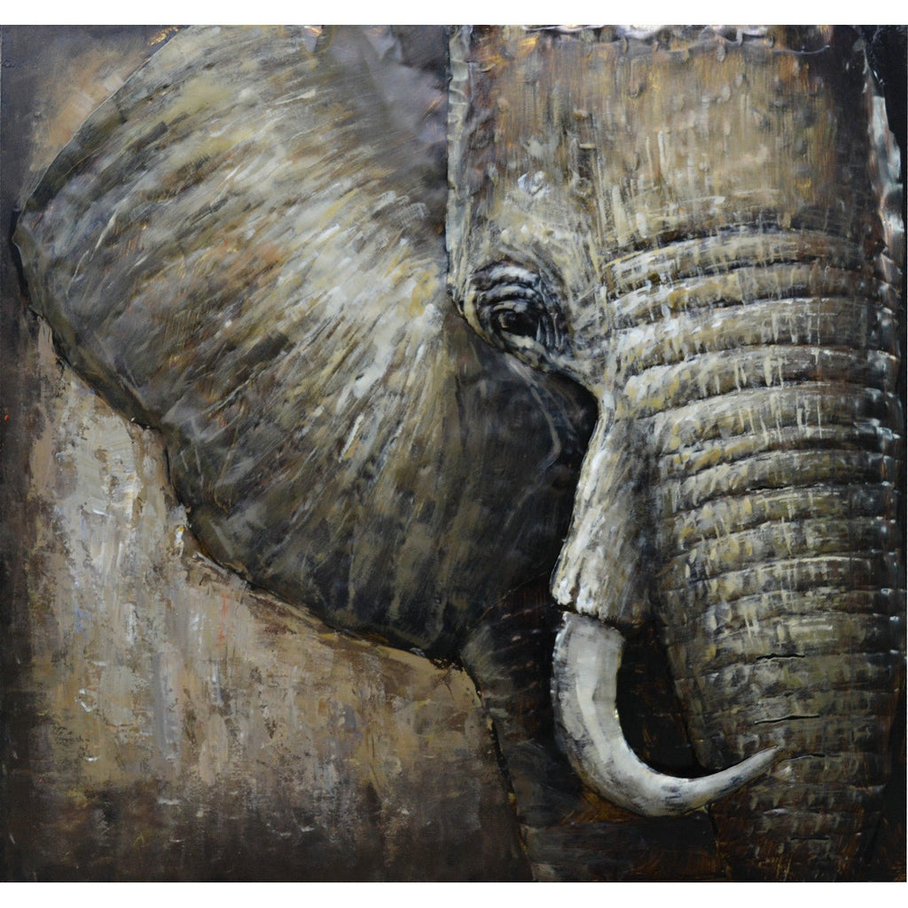 3D Metallbild Elefant Kopf - Das Holländische Möbelhaus