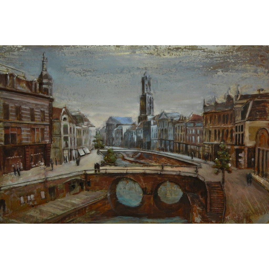 3D Metallbild Kanal Domturm Utrecht - Das Holländische Möbelhaus