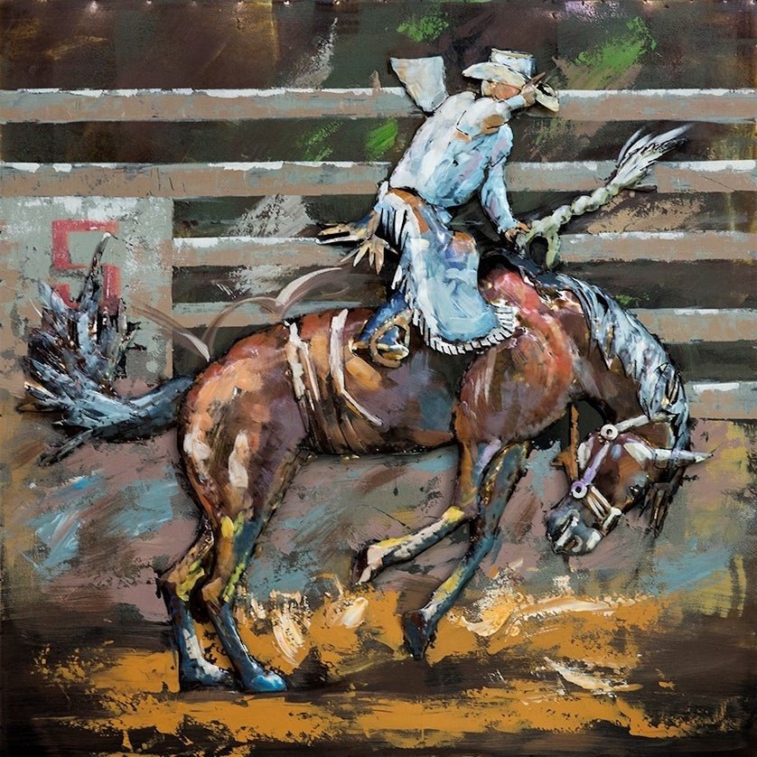 3D Metallbild reitender Cowboy - Das Holländische Möbelhaus