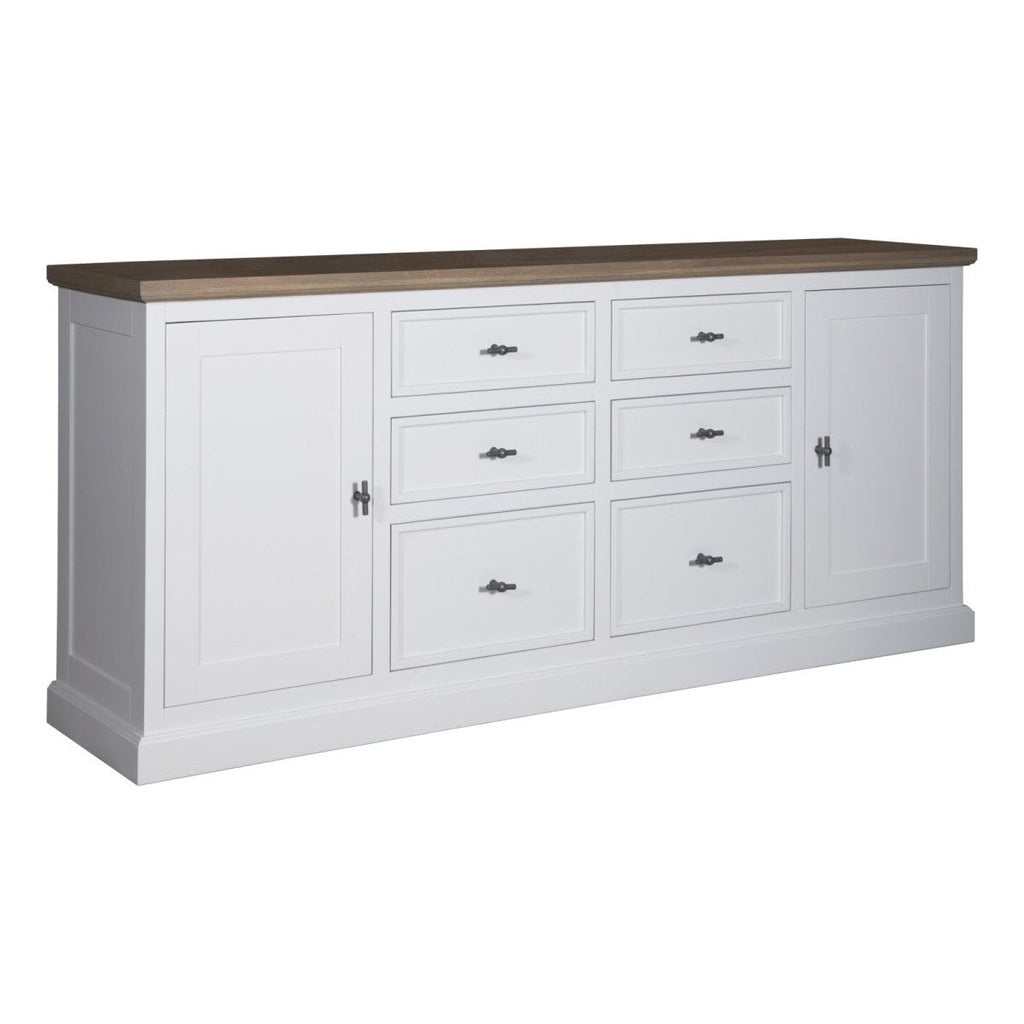 Landhausstil Sideboard Cosy Oak 2 Türen 6 Schübe - Das Holländische Möbelhaus