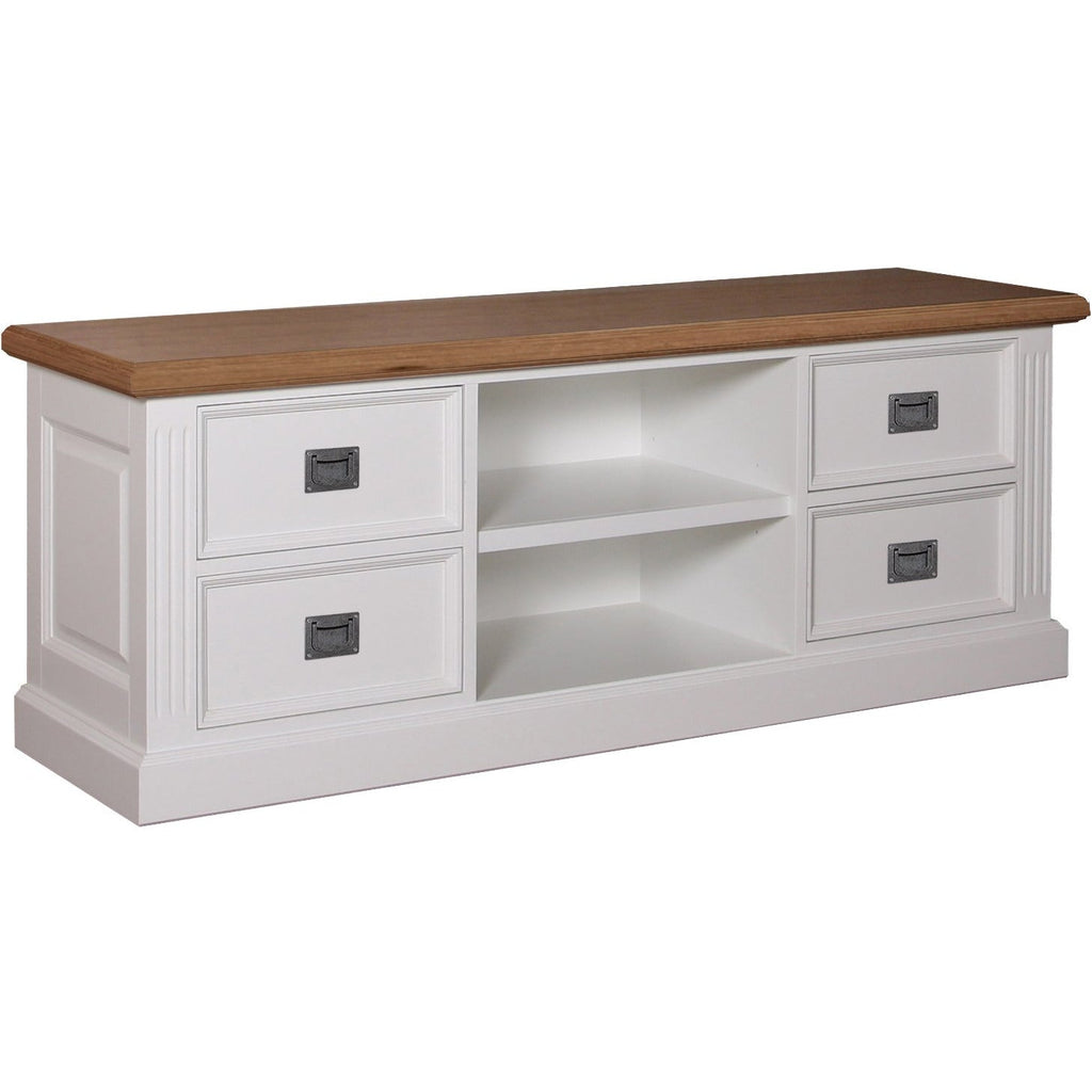 Landhausstil TV Kommode Chic Oak 4 Schübe - Das Holländische Möbelhaus
