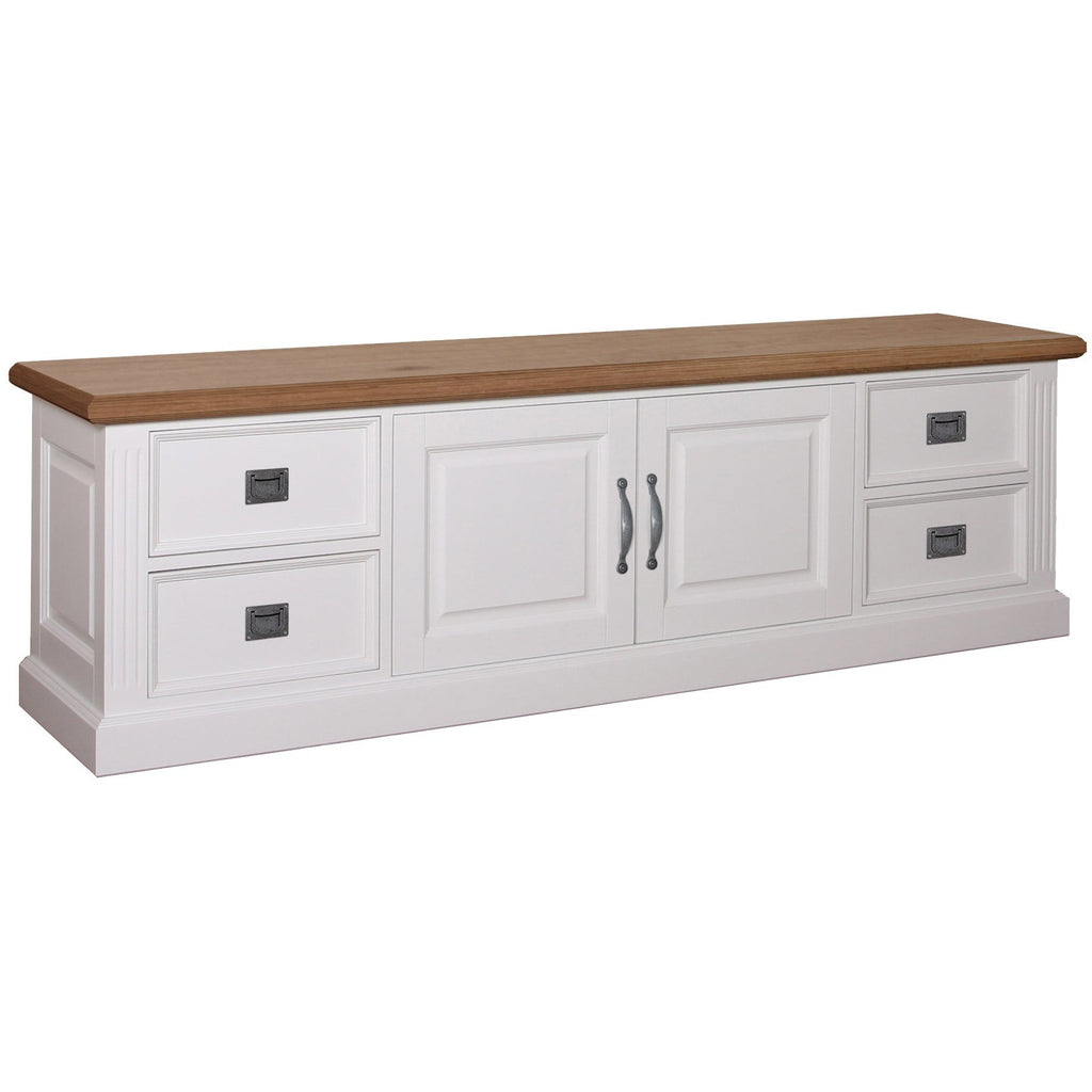 Landhausstil TV Sideboard Chic Oak 2 Türen 4 Schübe - Das Holländische Möbelhaus