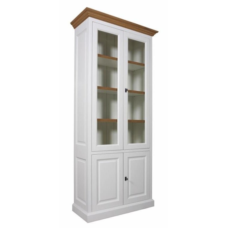 Landhausstil Vitrinenschrank Eyeglass Oak 4 Türen - Das Holländische Möbelhaus