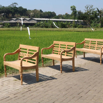 Teak Gartenbank Enie - Das Holländische Möbelhaus