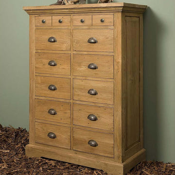 Teak Highboard Bologna 14 Schübe - Das Holländische Möbelhaus