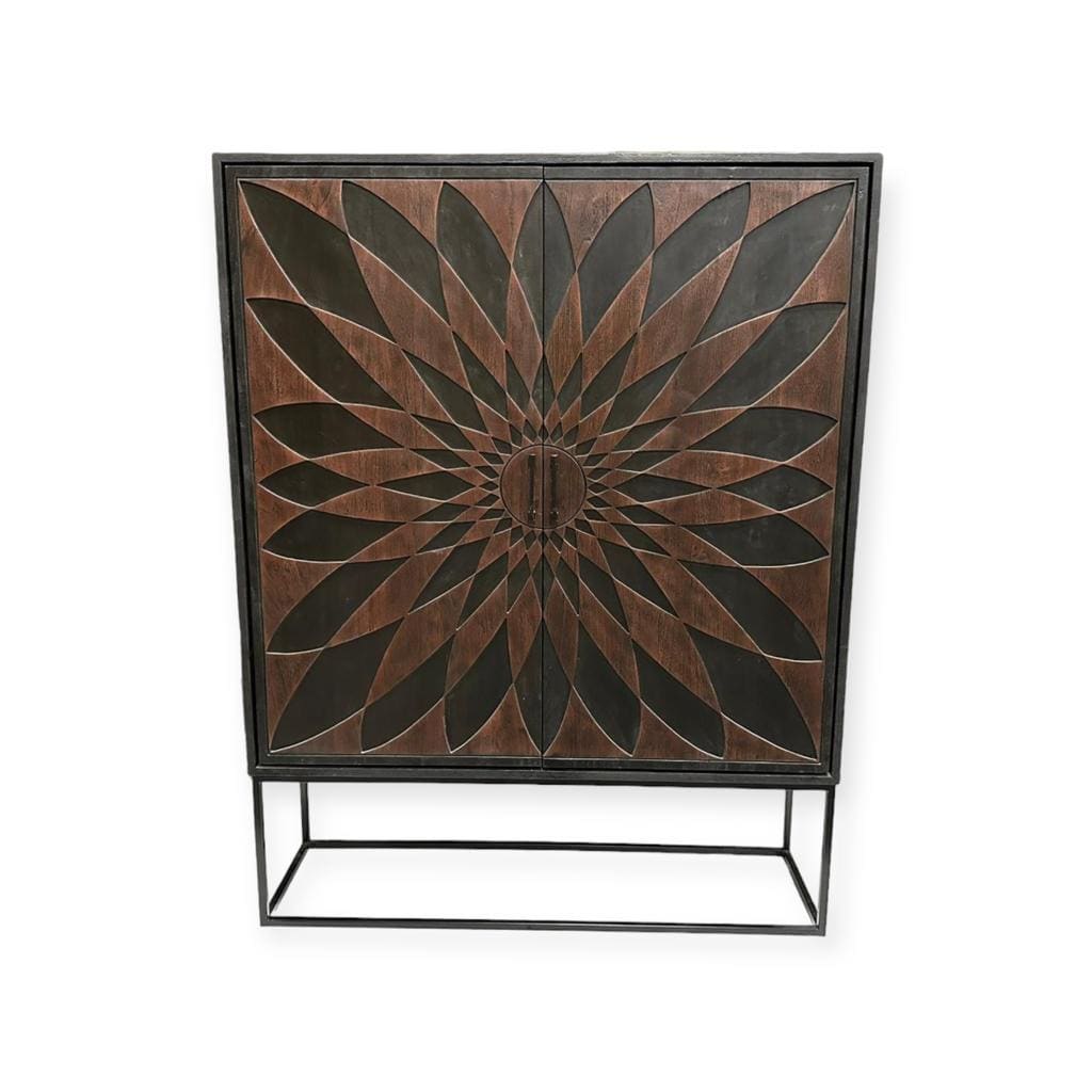 Teak Schrank Intan Acak schwarz 140 cm - Das Holländische Möbelhaus