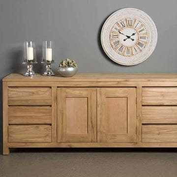 Teak Sideboard Losari 6 Schübe 2 Türen - Das Holländische Möbelhaus