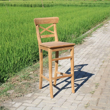 Teak Barstuhl Postma Kreuz