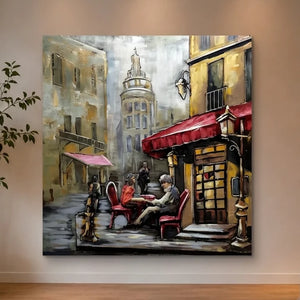 3D Metallbild Cafe