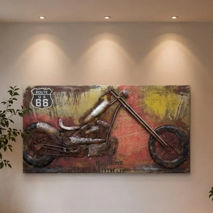 3D Metallbild Chopper Route 66