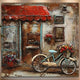 3D Metallbild Fahrrad Blumenkorb