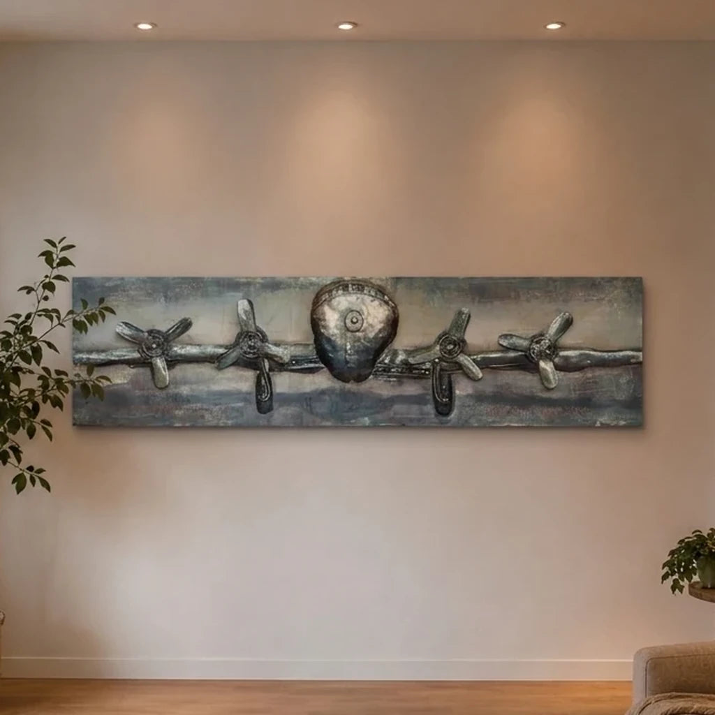 3D Metallbild Flugzeug