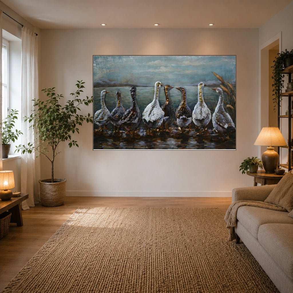 3D Metallbild Gänse