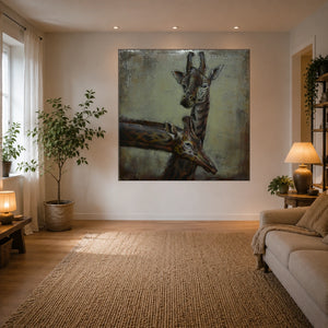 3D Metallbild Giraffen