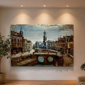 3D Metallbild Kanal Domturm Utrecht
