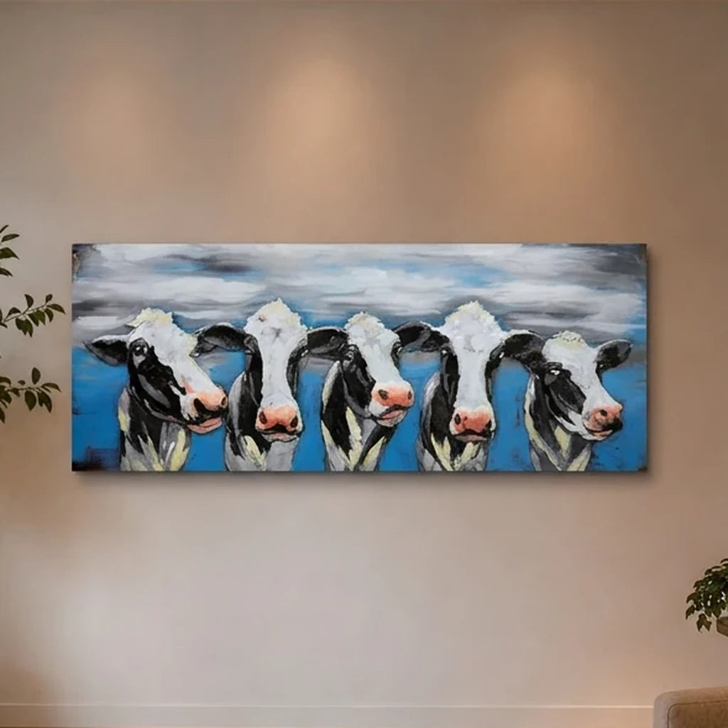 3D Metallbild Kühe