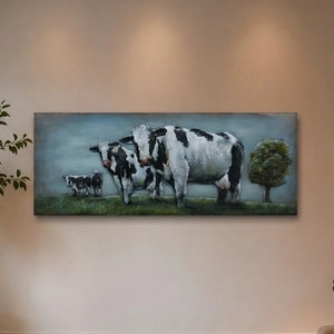 3D Metallbild Kühe Wiese
