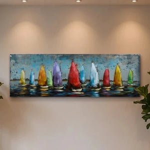 3D Metallbild Segelboote klein