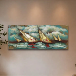 3D Metallbild Segelschiffe