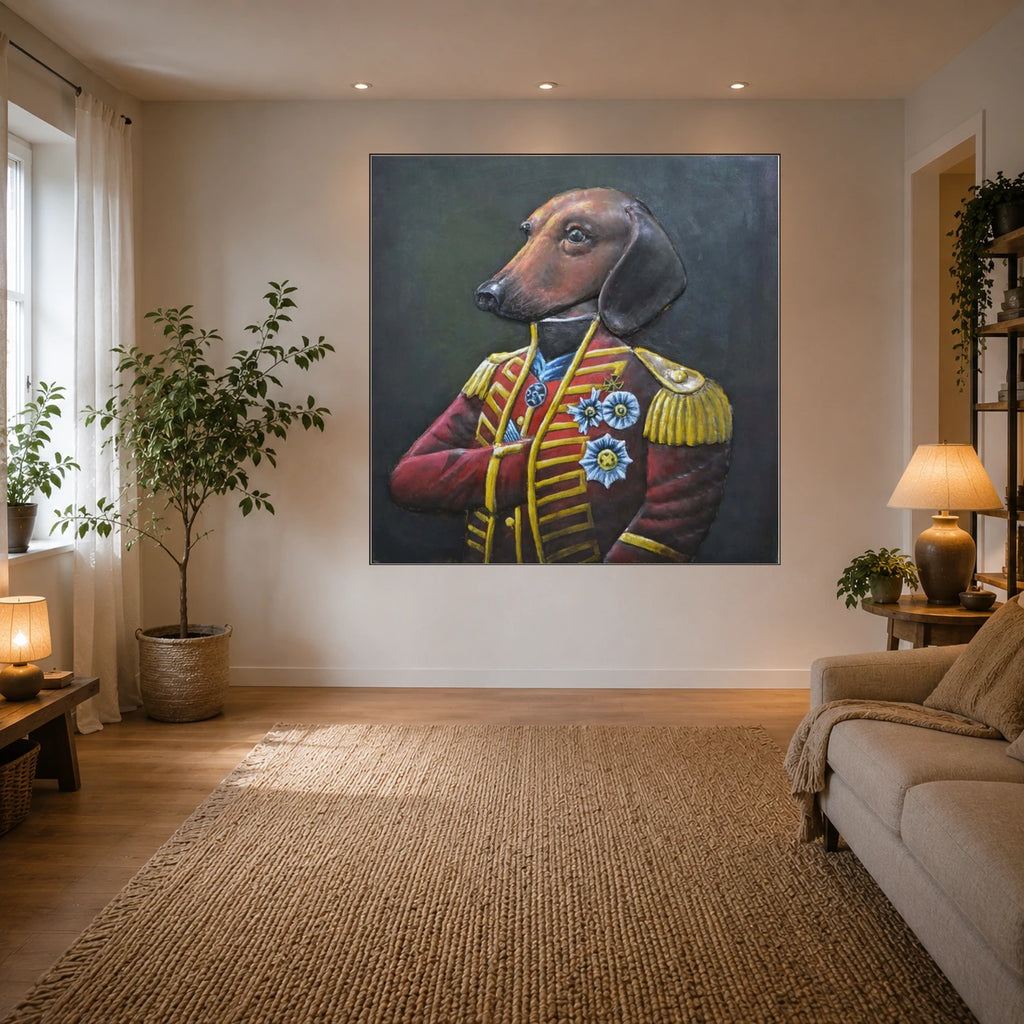 3D Metallbild Sir Dackel