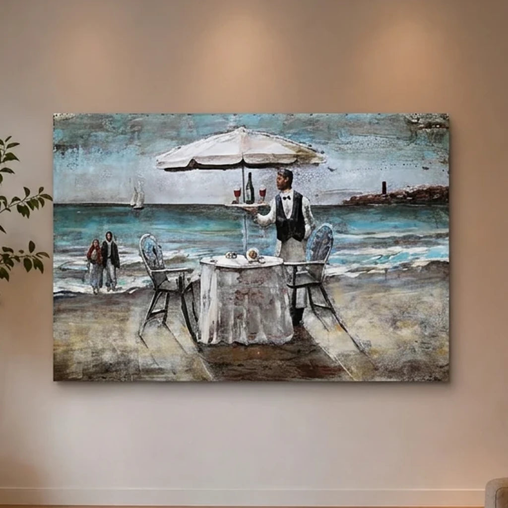 3D Metallbild Strandidylle