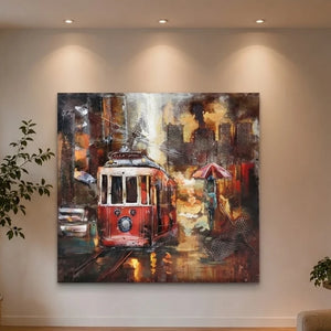 3D Metallbild Straßenbahn