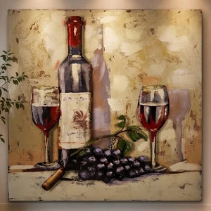 3D Metallbild Wein
