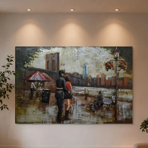 3D Metallbild verliebtes Paar