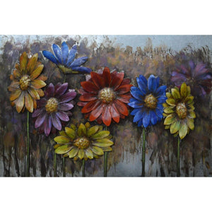 3D Metallbild Blumen