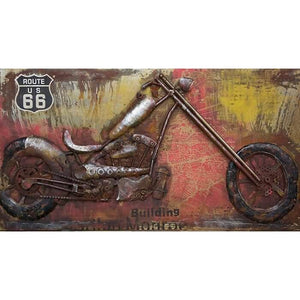 3D Metallbild Chopper Route 66