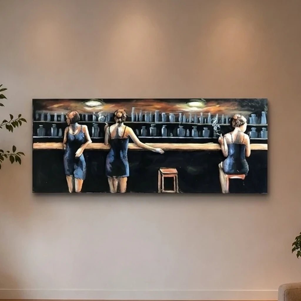 3D Metallbild Damen an der Bar - Das Holländische Möbelhaus