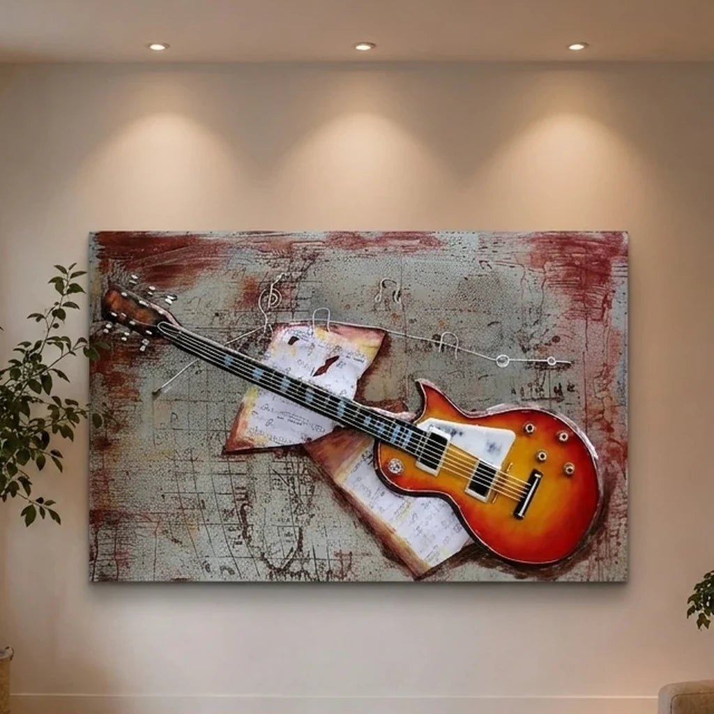 3D Metallbild E-Gitarre - Das Holländische Möbelhaus