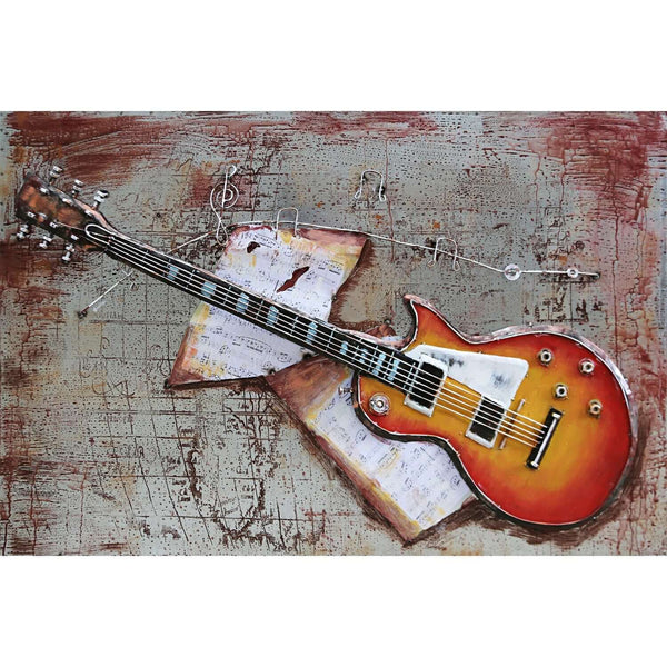 3D Metallbild E-Gitarre - Das Holländische Möbelhaus