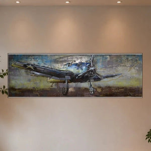 3D Metallbild Flugzeug Propeller