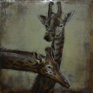 3D Metallbild Giraffen