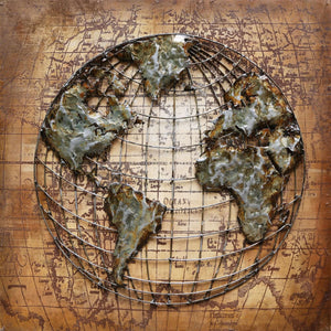 3D Metallbild Globus
