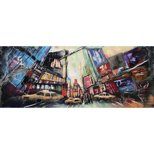3D Metallbild Großstadt