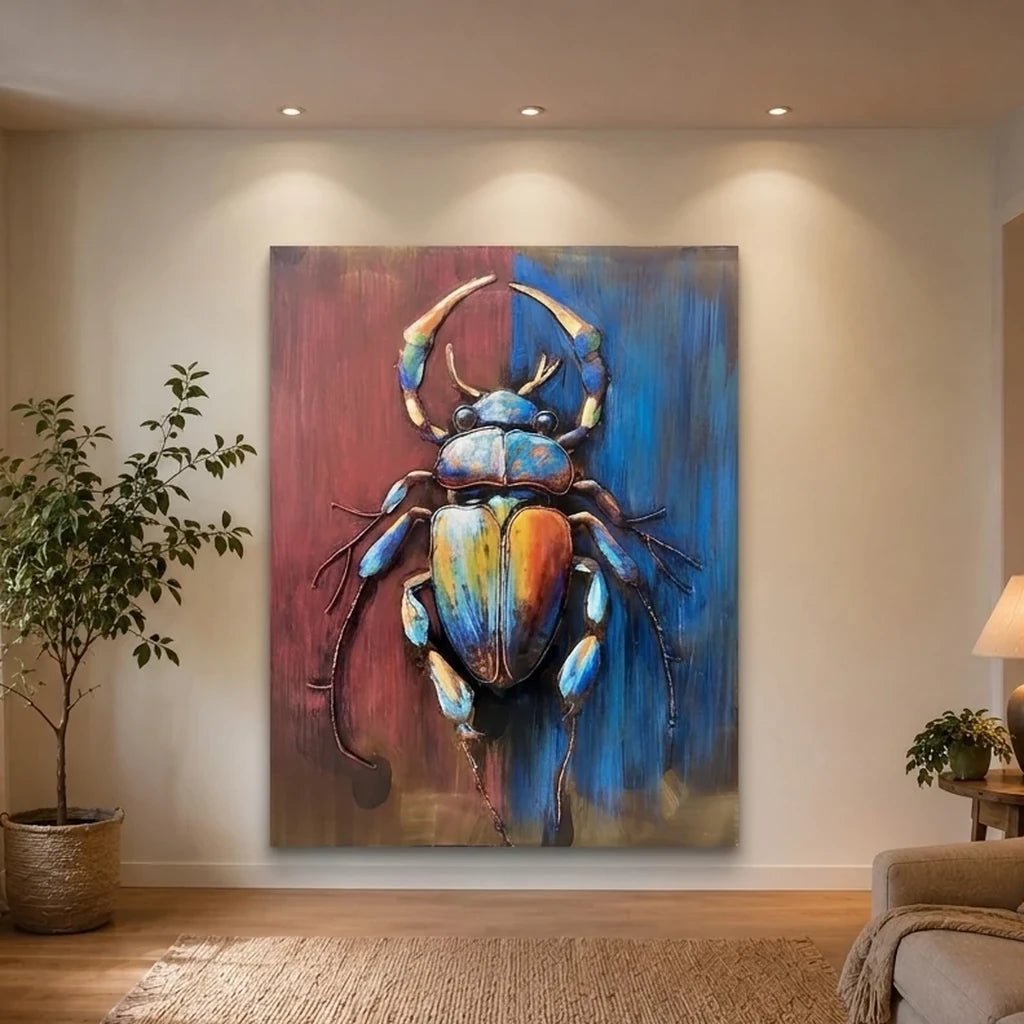 3D Metallbild Käfer in leuchtenden Farben - Das Holländische Möbelhaus