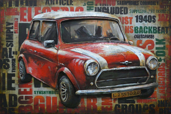 3D Metallbild Mini Cooper - Das Holländische Möbelhaus