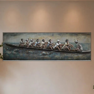 3D Metallbild Ruderboot