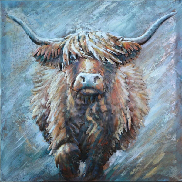 3D Metallbild schottische Highlander-Kuh - Das Holländische Möbelhaus