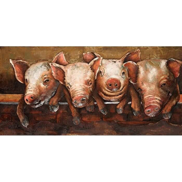 3D Metallbild Schweine - Das Holländische Möbelhaus