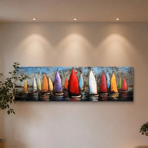 3D Metallbild Segelboote