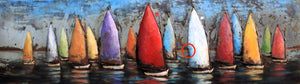 3D Metallbild Segelboote