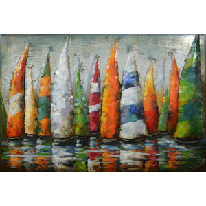3D Metallbild Segelregatta